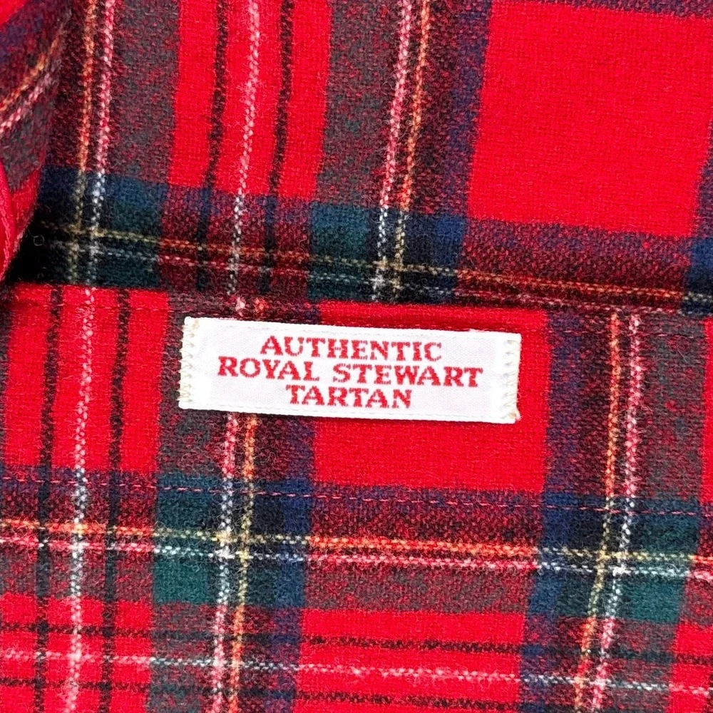 Pendleton Shirt Mens XL Red Royal Stewart Tartan Plaid Wool Flannel USA Vintage